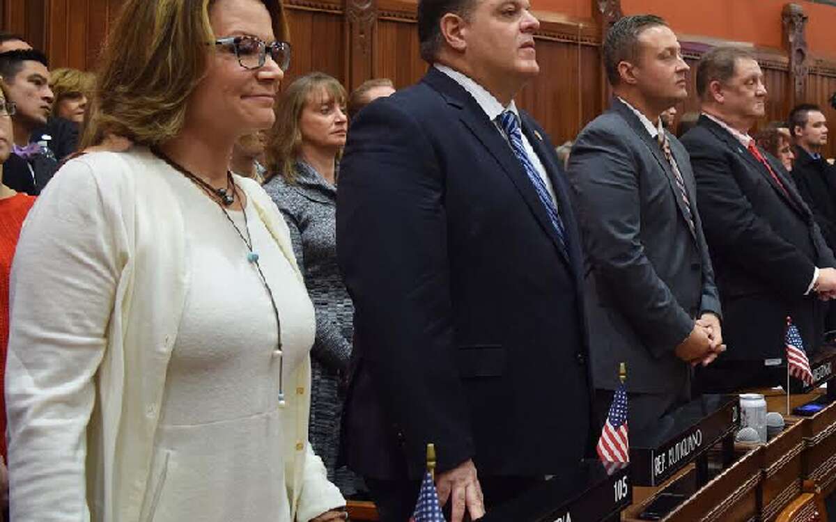 State Rep. David Rutigliano, center, has been named Republican whip for the current legislative session. - Submitted photo