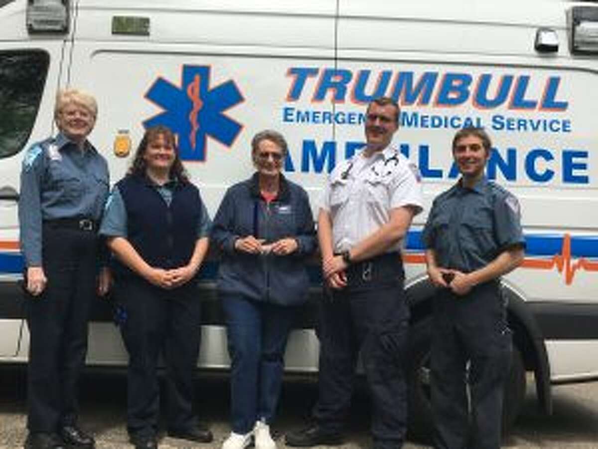 Jen DiJoseph, second from left, is one of three Trumbull emergency responders to be honored during EMS Week.