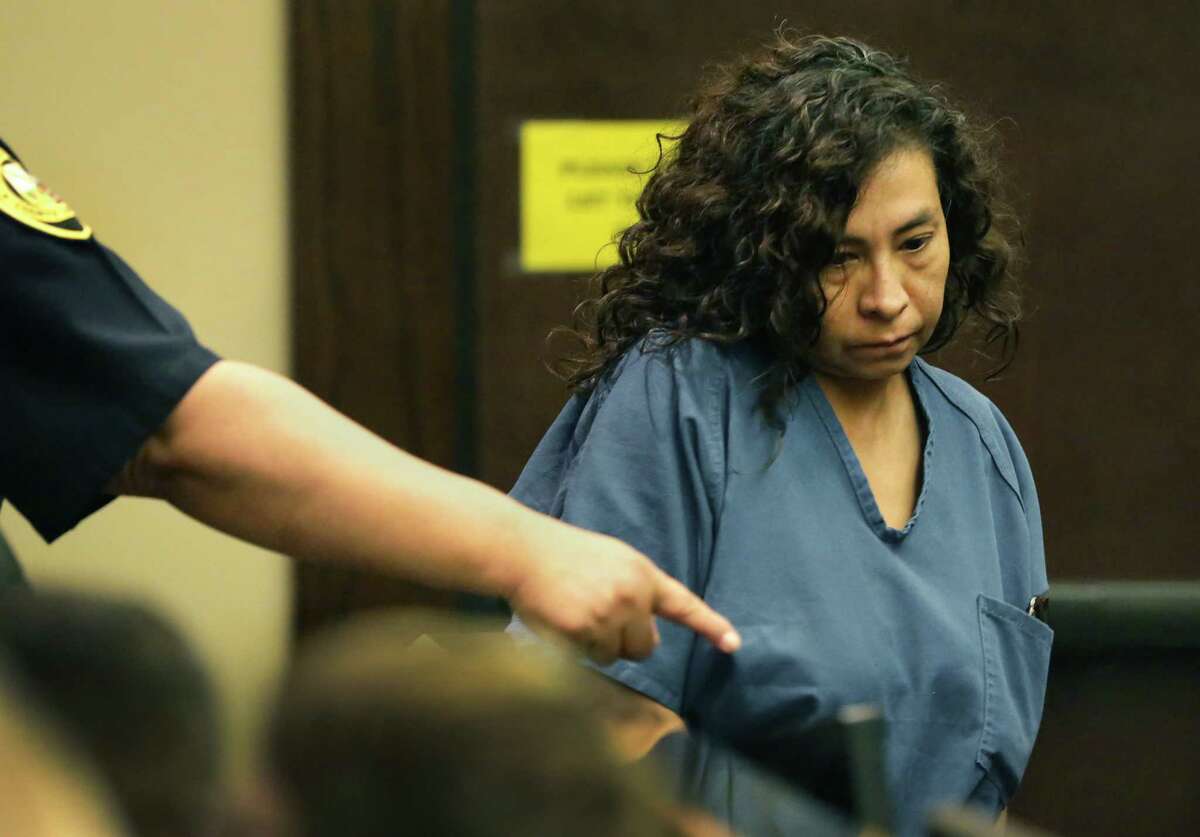Angie Torres appears in the 227th District Court at the Cadena-Reeves Justice Center on Monday, June, 3, 2019. Torres staged the kidnapping of 8-month-old King Jay Davila with the boy's father, Chris Davila, who is Torres' cousin.
