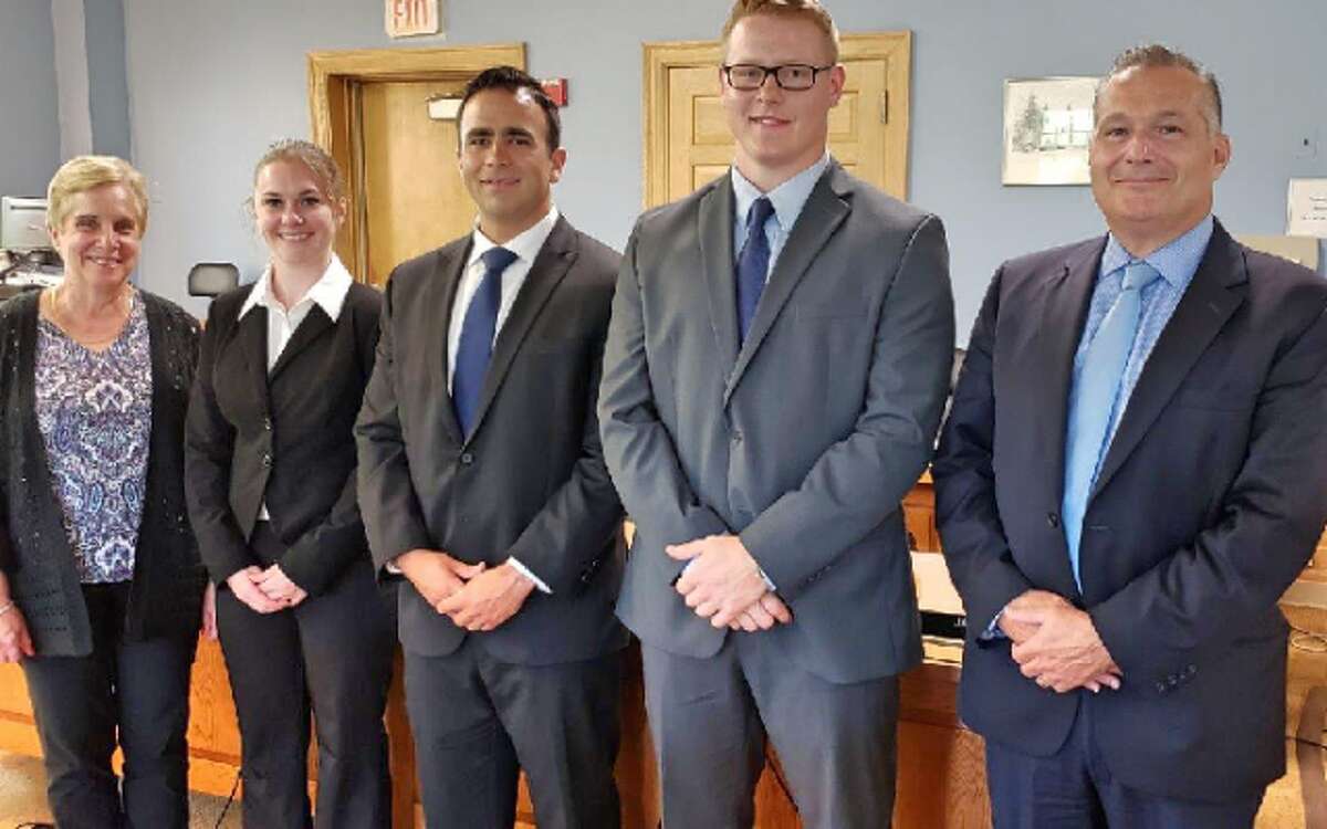 Trumbull's three new police officer candidates were recently sworn in. They will now head to the state police academy for 850 hours of training.