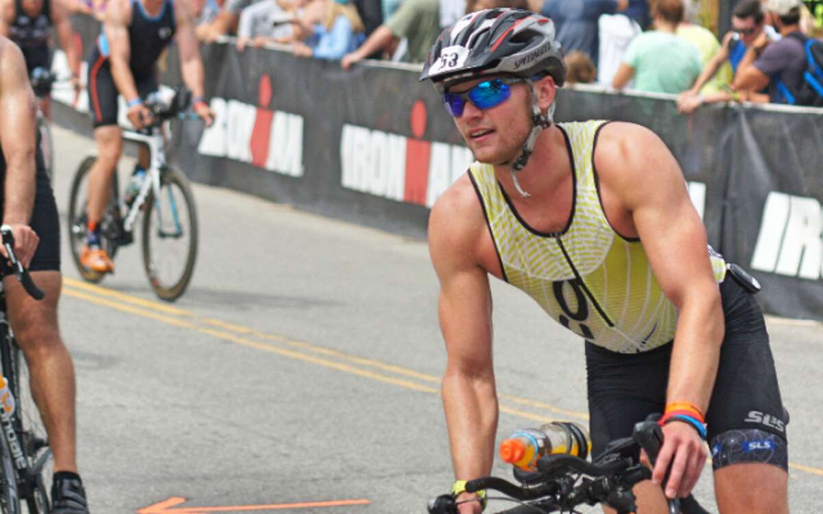 Trumbull resident John Sullivan, shown here at the Lake Placid Iron Man 2017, is riding across the country to raise money for mental health support. - Mike Sullivan photo