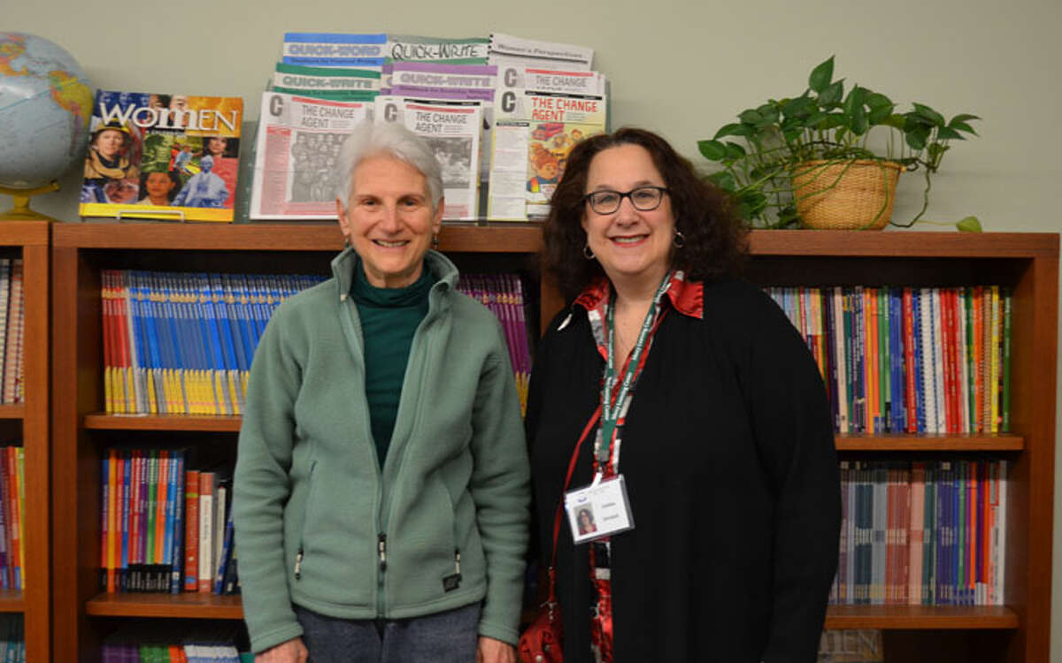 Pictured are Trumbull residents and Mercy Learning Center volunteers Barbara Abraham and Deborah Shindell.