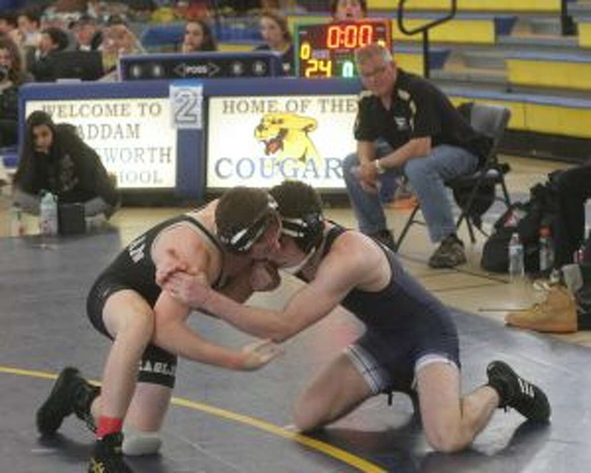 Trumbull's Matt Ryan was one of 12 wrestlers to win by pin out of 14 matches. — Bill Bloxsom photo