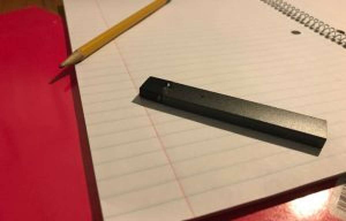 Parents say vaping products, like this Juul cartridge, are easily acquired in Trumbull schools.