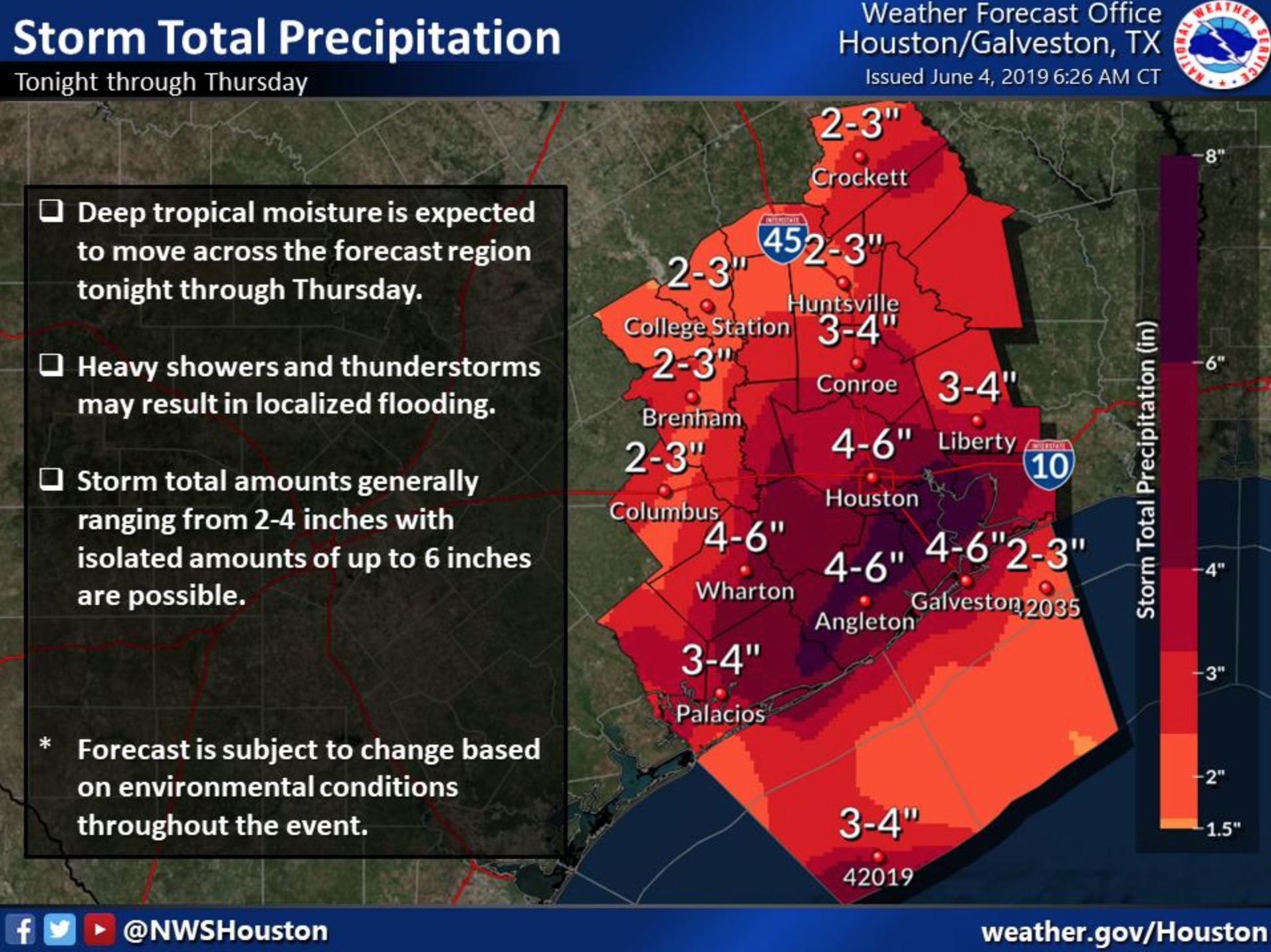 NWS: Tropical disturbance could dump 6 inches on Houston, flash flood ...