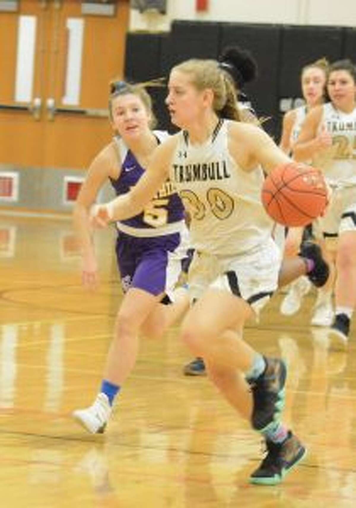 Allie Palmieri brings the ball up the court for the Eagles. — Andy Hutchison photo