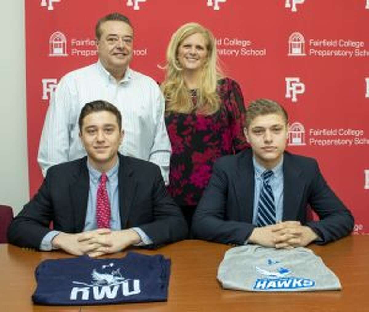 Dan and Matt with parents Cal and Christine Massaro.