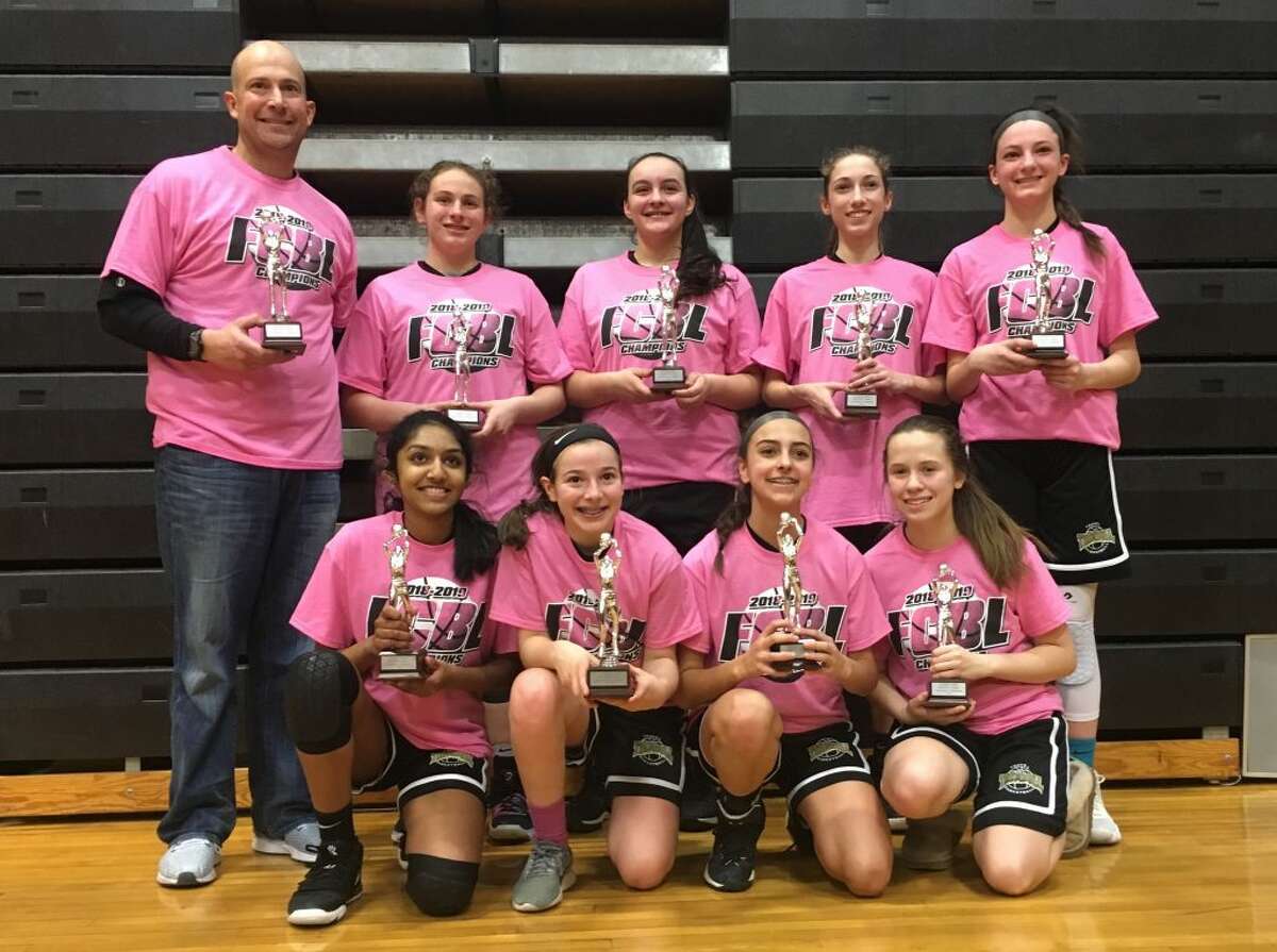 Trumbull also won the C Southwest Division regular-season title (10-0) and finished the season with a 26-9 overall record. Team members (front row) are: Reshma Kode, Maura Carbone, Olivia Cunha and Shea Hanna; (second row) head coach Al Carbone, Sheridan Oberhand, Lianna Weaver, Gabby Margolies and Emma Turiano.