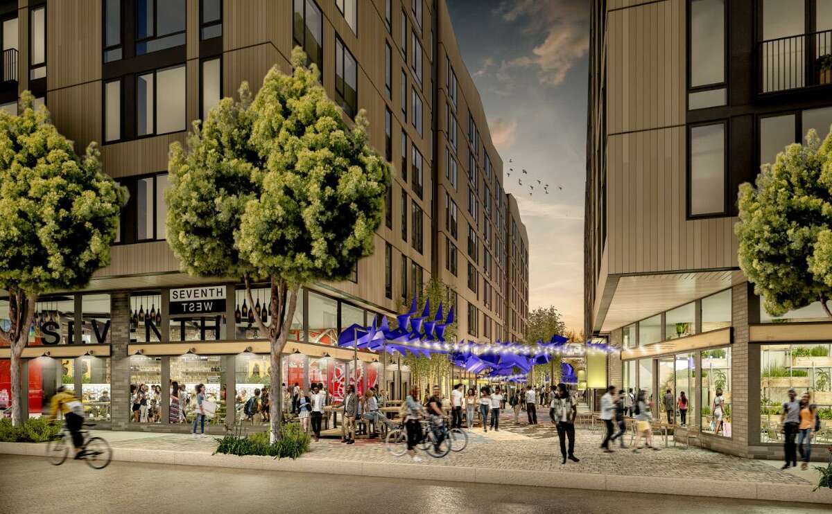 The developer’s proposal aims to turn the area around BART’s West Oakland Station into a thriving new neighborhood of residential, retail and industrial spaces, with an emphasis on transit rather than cars.
