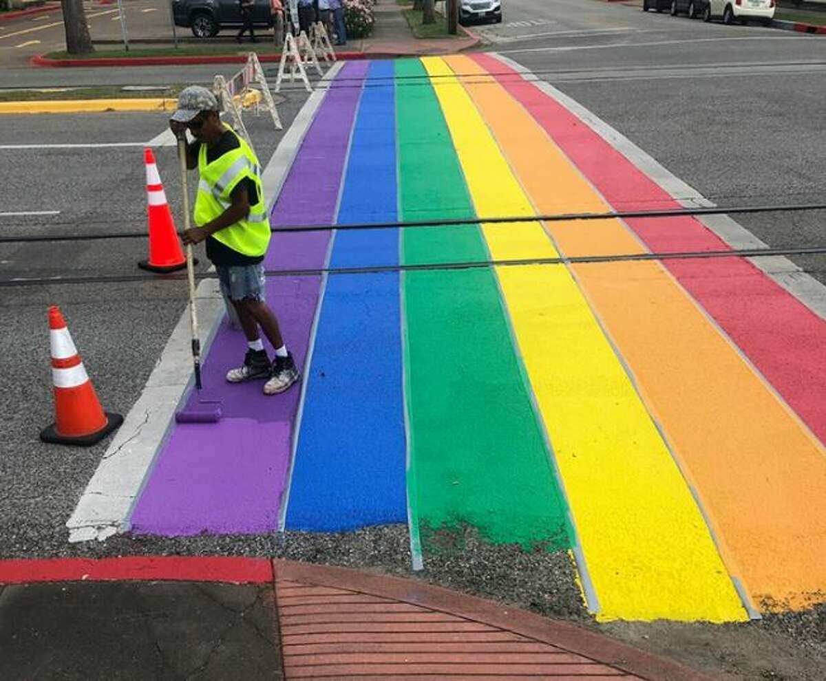 Galveston celebrates LGBT Pride month with new rainbow crosswalk