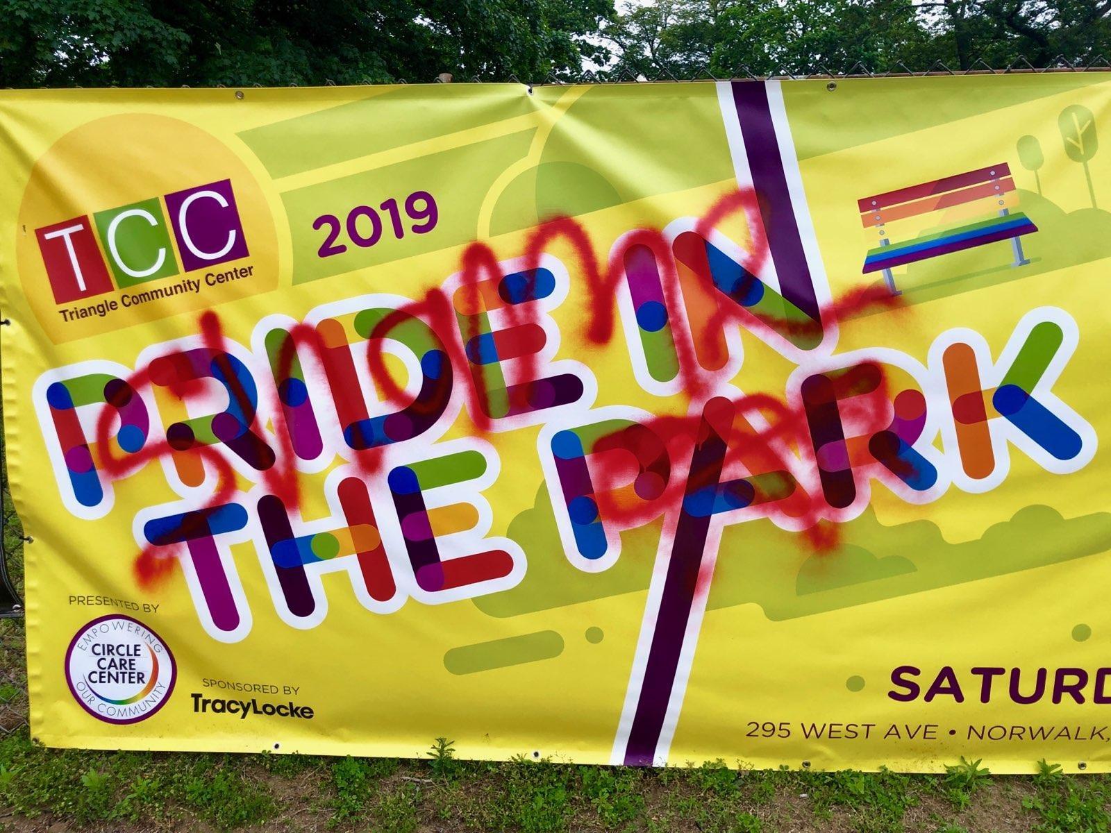 Shame Painted On Norwalk Gay Pride Banner Days Before Lgbtq Event