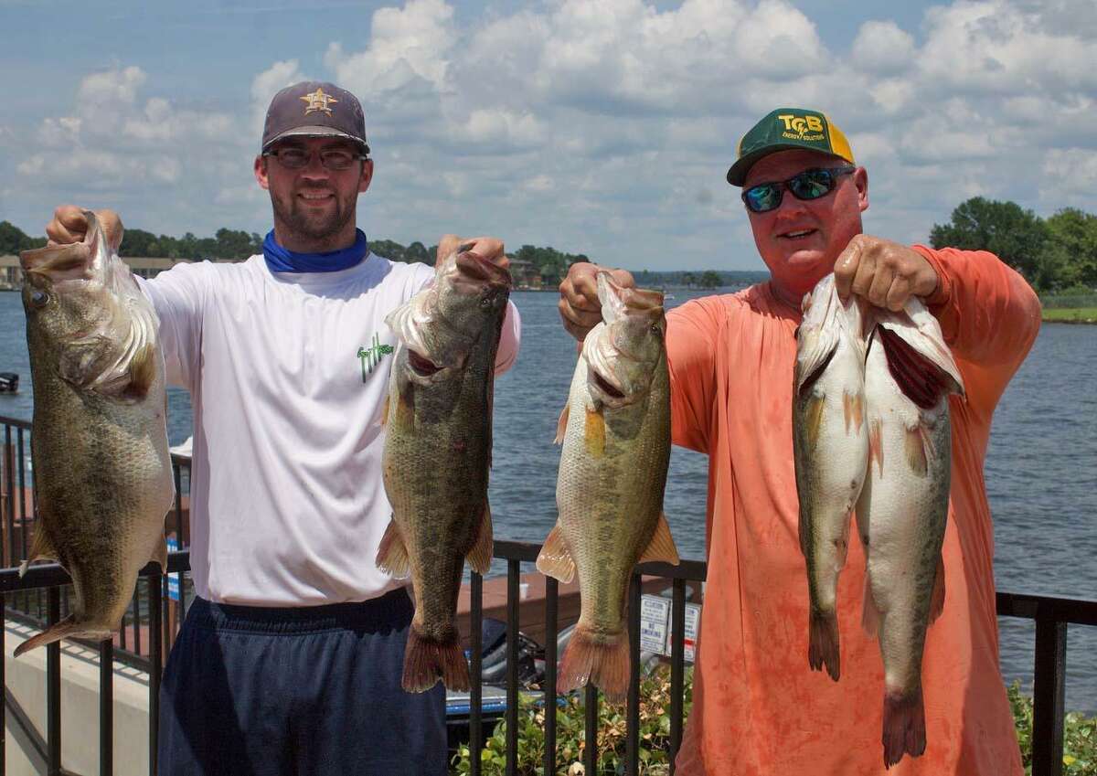 Ryan Hayes and Jimmy Cole came in first place in the CONROEBASS Mid-Day Madness Tournament with a stringer weight of 28.79 pounds.