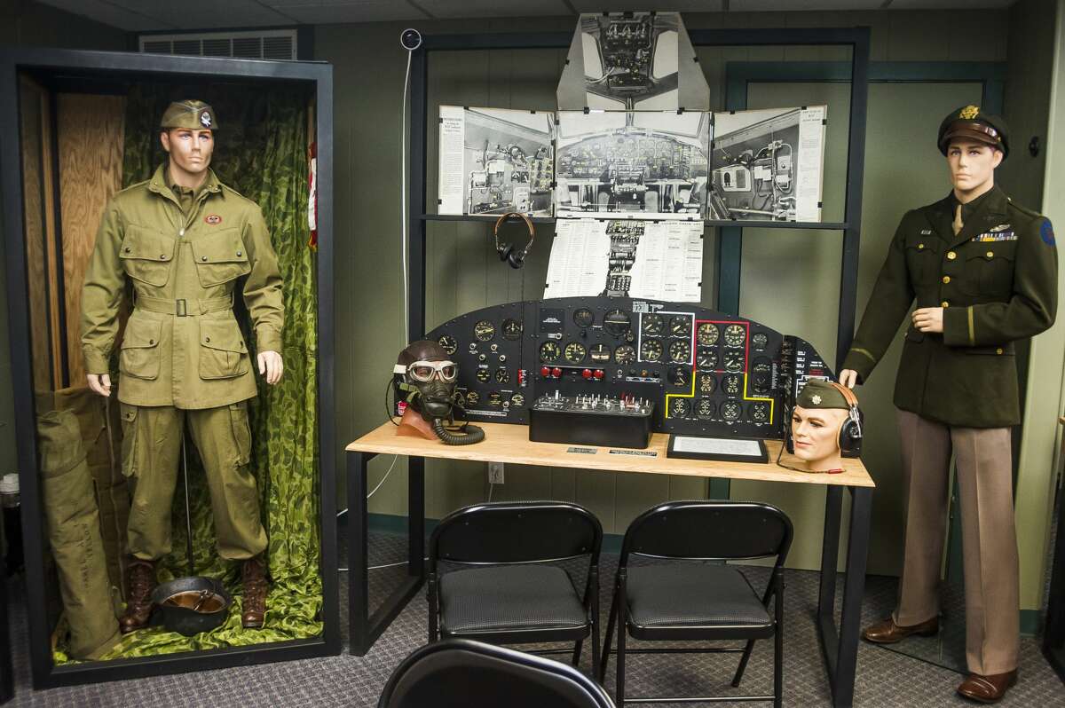 An exhibit of World War II memorabilia collected by Steve Berge, called "D-Day Remembered," is open at the Veterans Recognition Center & Museum in Midland on Wednesday, June 5, 2019. The exhibit will be open every day through June 11, and every Tuesday thereafter. (Katy Kildee/kkildee@mdn.net)