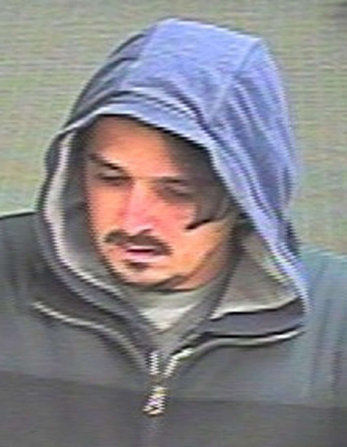 This is the surveillance photo of the robbery suspect released earlier by the Shelton police.
