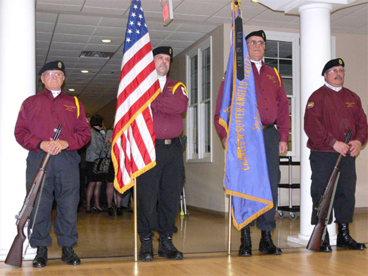 A color guard from Sutter Terlizzi American Legion Post 16 in Shelton at the inauguration.