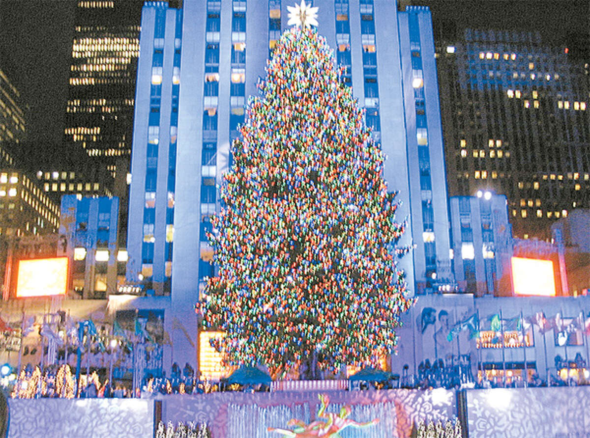 The lights are turned on the Rockefeller Center Christmas tree donated by the Rivnyak family of Shelton during the 2007 Christmas season.