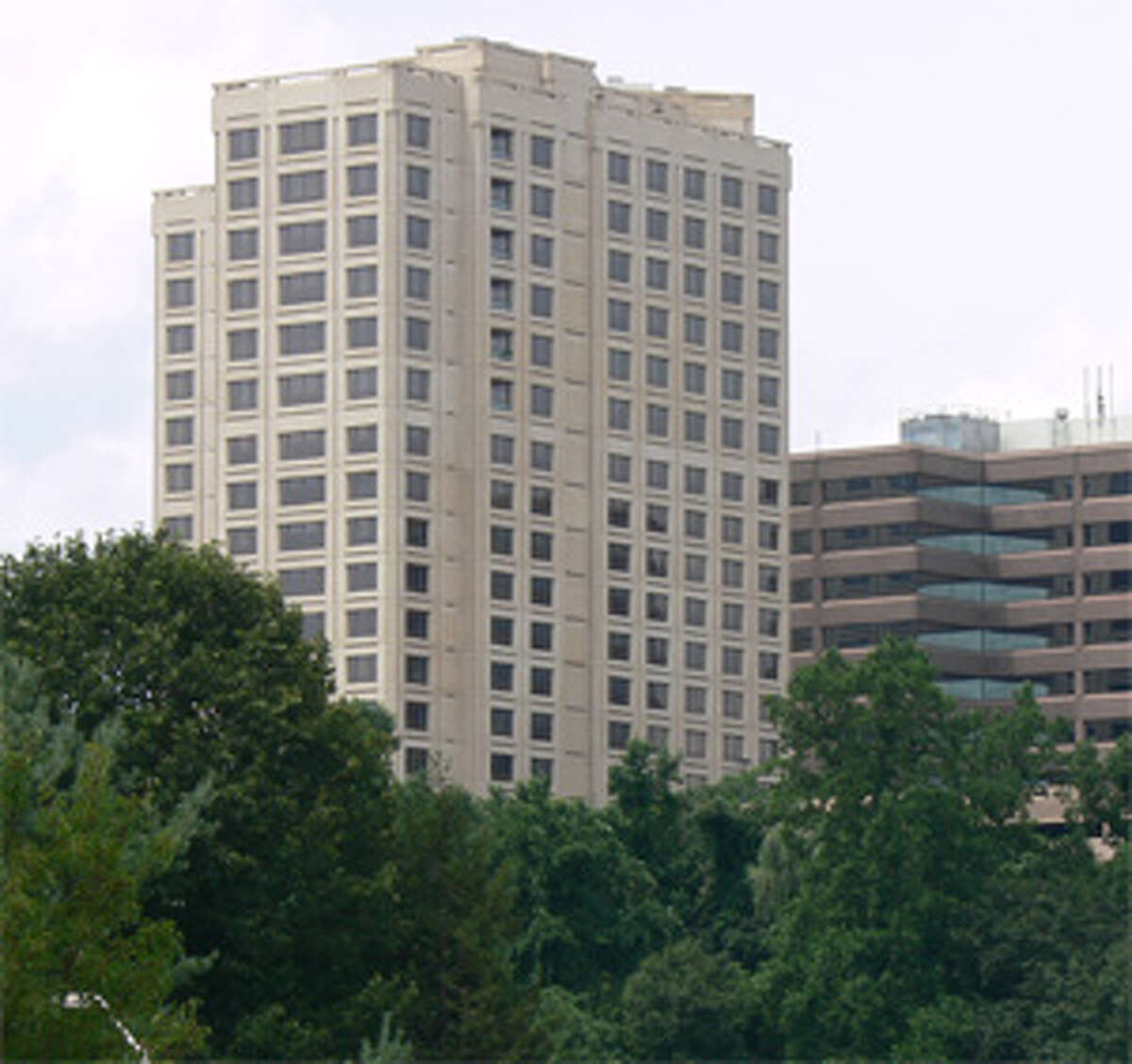 A view of R.D. Scinto’s The Renaissance, a 17-story residential structure in Shelton with apartments and condos.