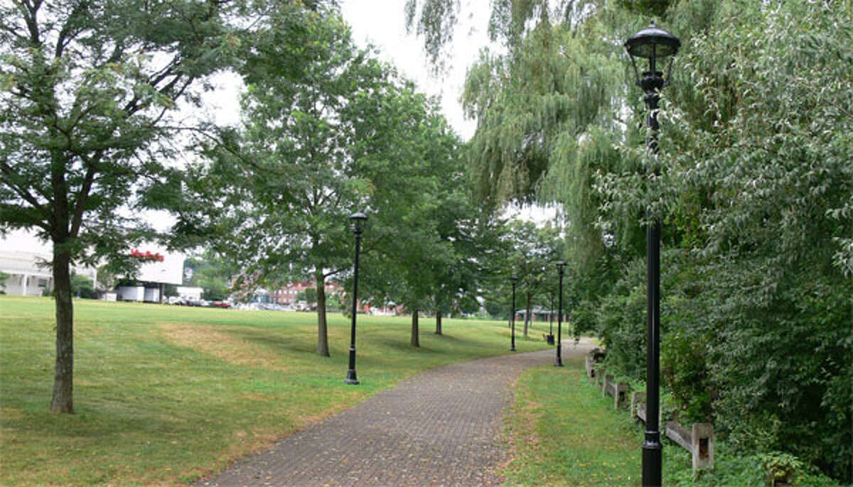 The Riverwalk is a popular place to stroll, with its brick walkway, lawn and views of the Housatonic River.