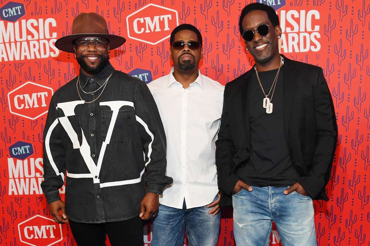 FILE—Wanya Morris, Nathan Morris and Shawn Stockman of Boyz II Men attend the 2019 CMT Music Award at Bridgestone Arena on June 05, 2019 in Nashville, Tennessee.