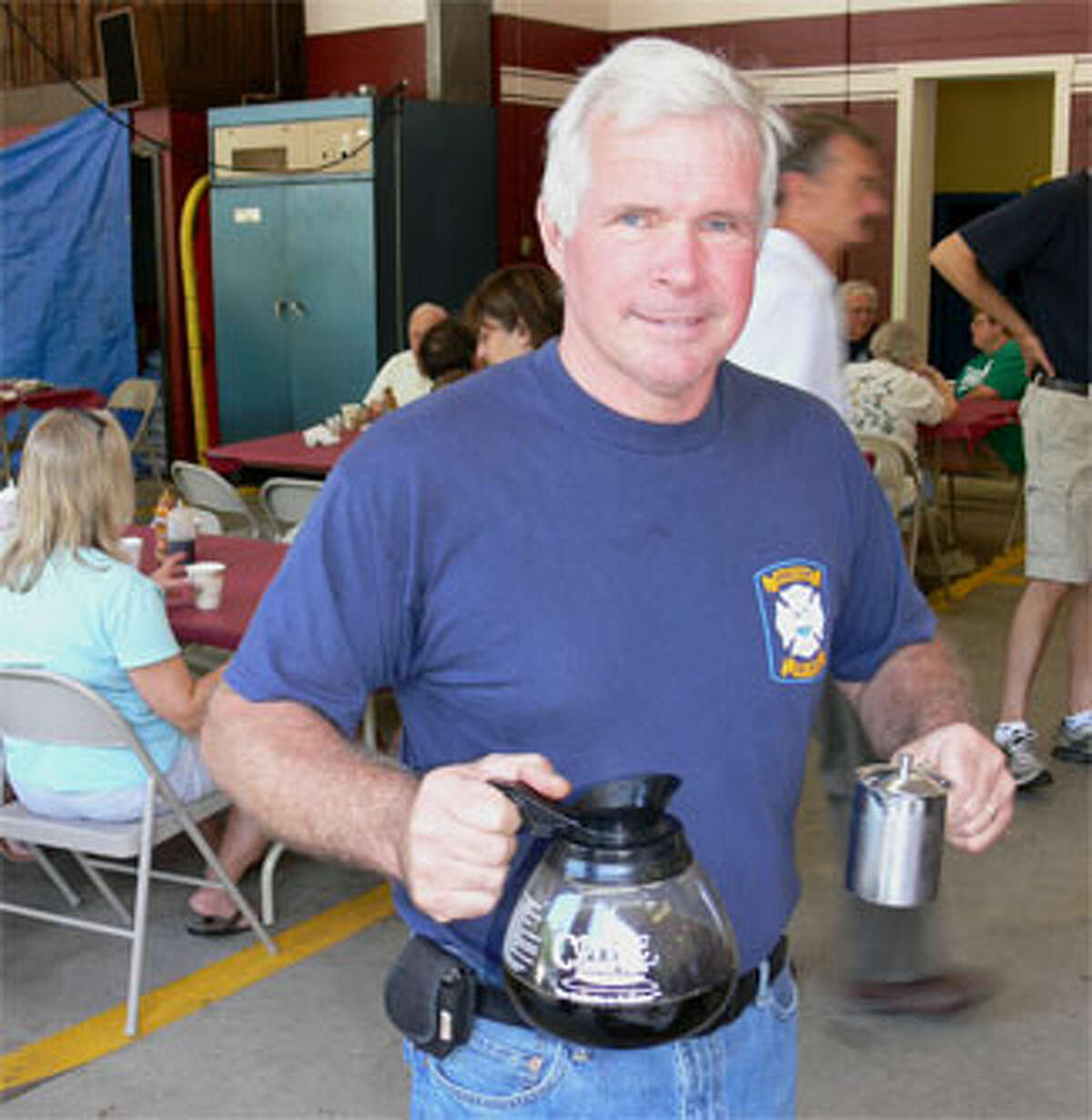 Tony Martinka was pouring fresh coffee for people at the fire company’s breakfast.