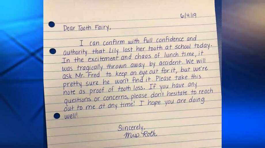 Teacher Writes Letter To Tooth Fairy After Student Loses Tooth At