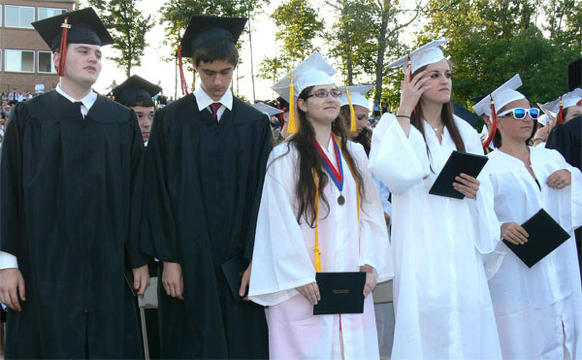 A scene from the Shelton High School graduation.