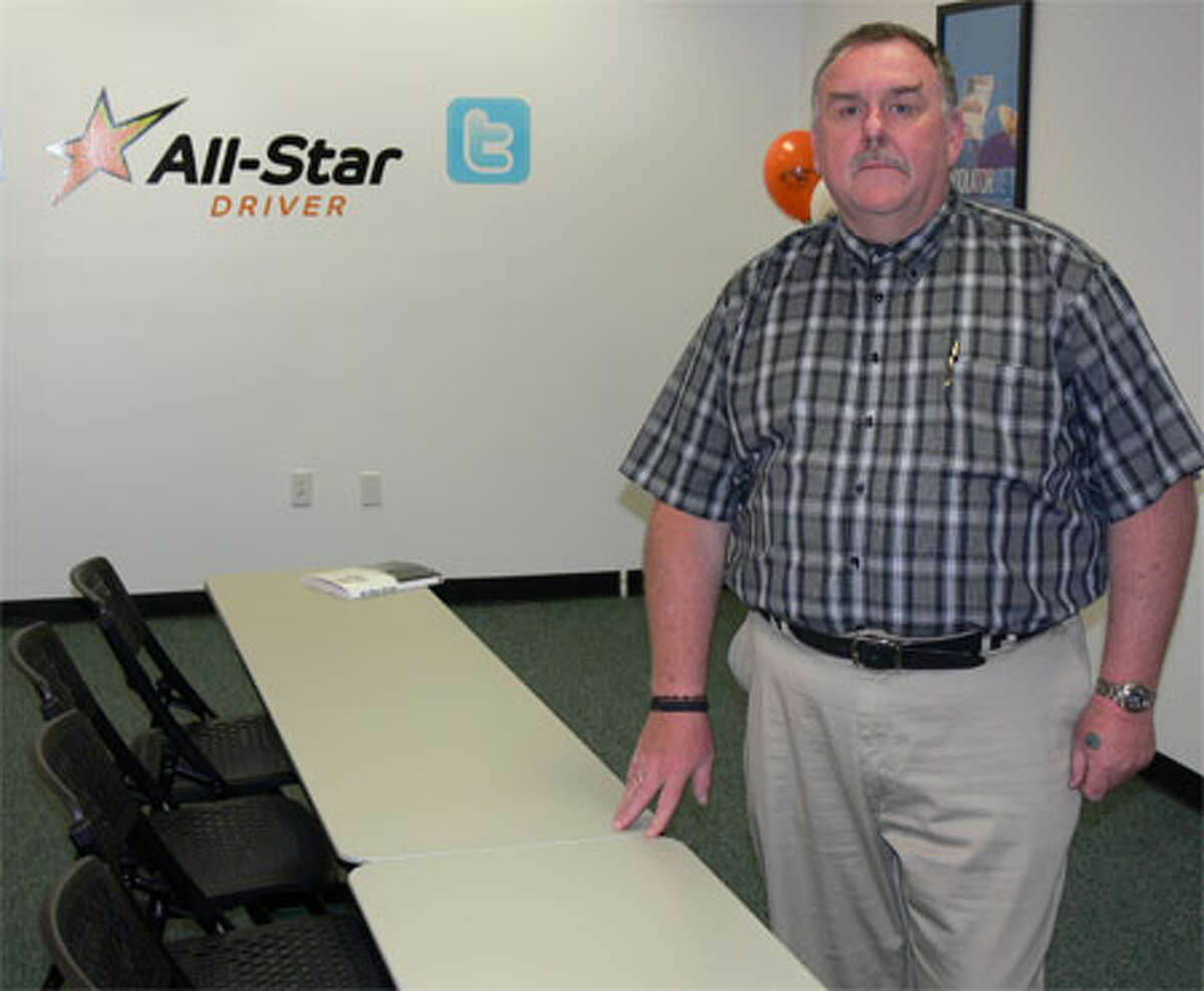 John Leslie of Shelton, who manages the All-Star Driver operation in Hamden, stands inside the classroom at the company’s new Shelton facility.
