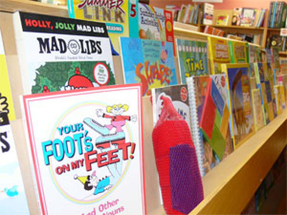 Children’s books on display inside the Shelton bookstore.