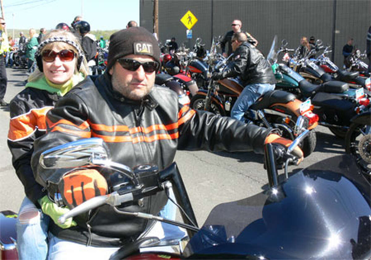 Joe and Lisa Reda traveled down from Bethlehem to participate in the ride for Newtown.
