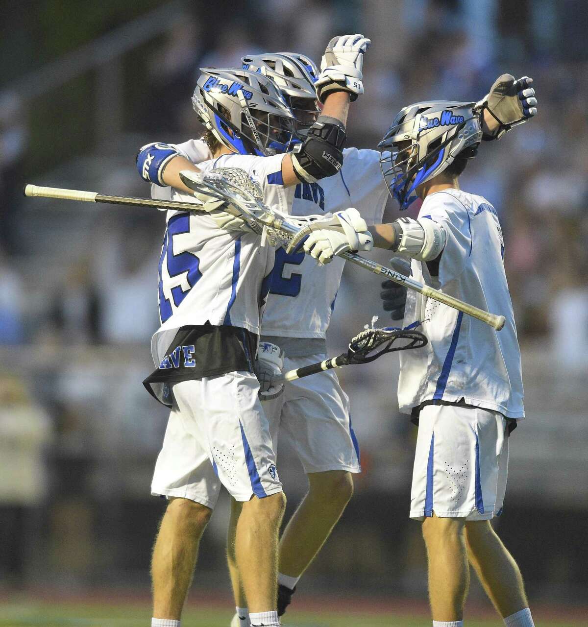 Darien defeated Staples 9-6 in a CIAC boys lacrosse Class L state tournament semifinal game at Brien McMahon High School in Norwalk on June 5, 2019.