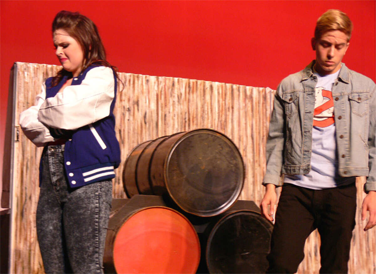 Shelton High senior Kathryn Twohill plays Ariel Moore and junior Gregory Wresilo is Ren McCormack in the SHS production.