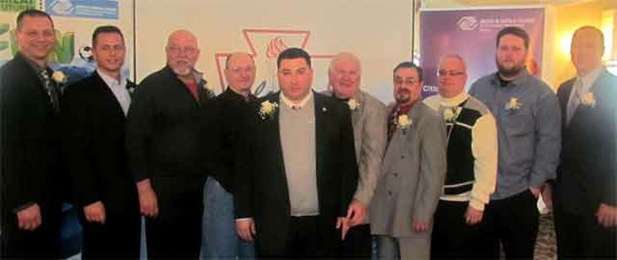 From left, local Boys & Girls Club Alumni Association Hall of Fame inductees Adam Roscoe, Paul Picirillo, Ed Deptula, Joe Kirei, Mike Cotela Jr., Walter Oko Sr., Paul Padilla, Mark Andersen, Cody Winslow and John Zaprzalka.