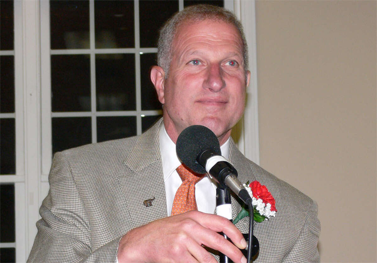 Mayor Mark Lauretti, a 12-term Republican who now is running for governor, speaks at the recent inauguration ceremony for city officials in Shelton.