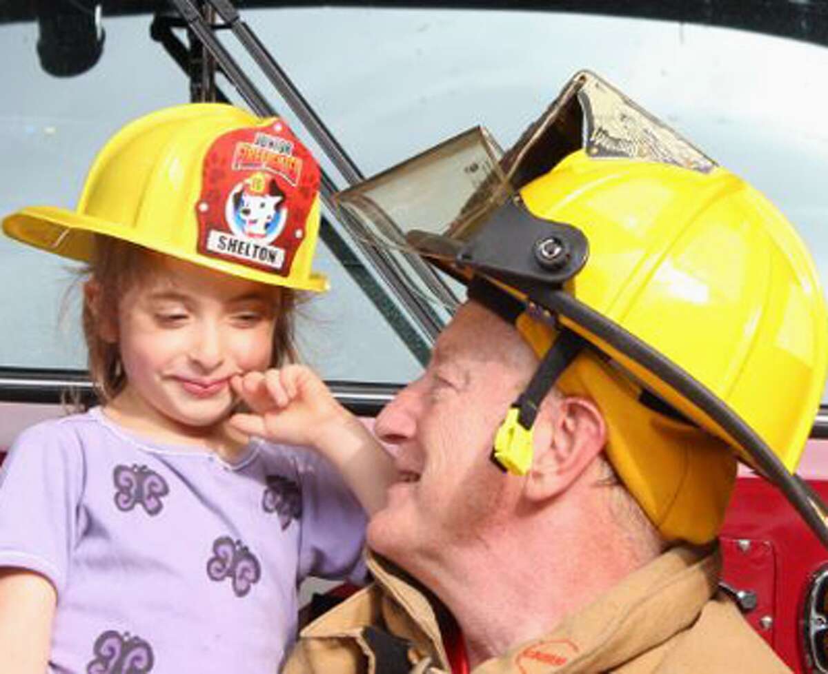 Members of Shelton’s four volunteer fire companies teach fire safety to young children by visiting daycare centers and pre-kindergarten classes in the city.