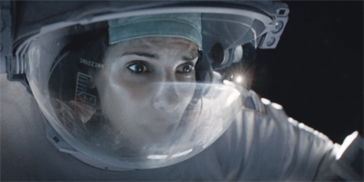 “Gravity” stars Sandra Bullock as a stranded astronaut.