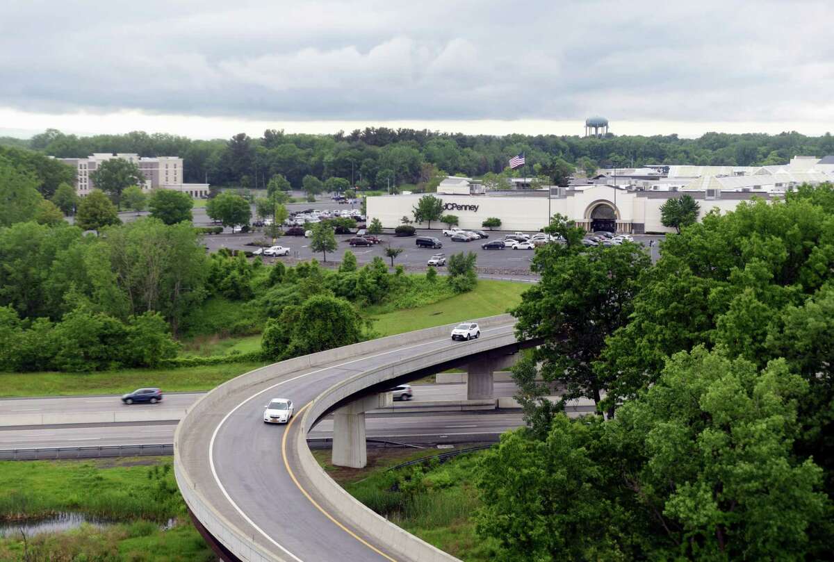 A view looking out over Crossgates Mall from the 9th floor of the Executive Park Tower in the Stuyvesant Plaza Executive Park on Thursday, June 6, 2019, in Guilderland, N.Y. (Catherine Rafferty/Times Union)