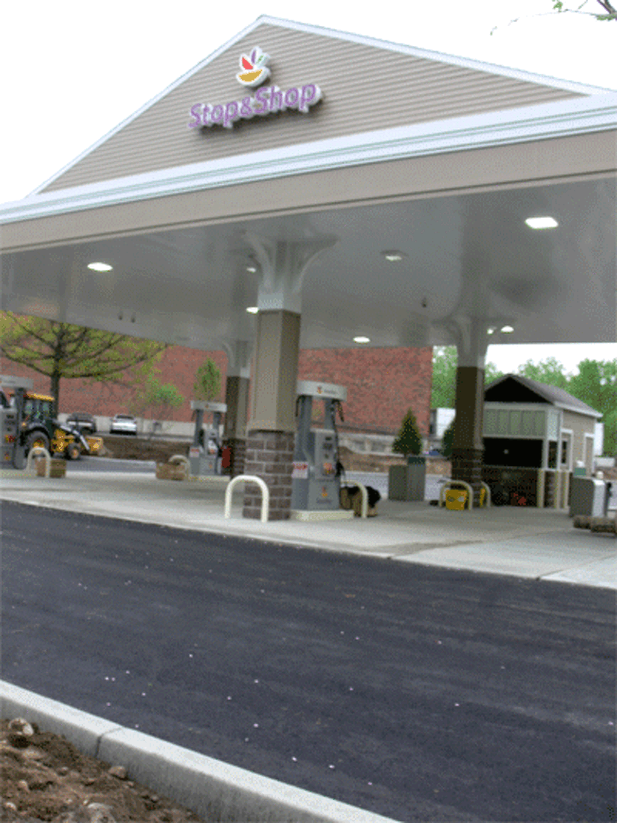 New guardrail added on Bridgeport Avenue for Stop & Shop gas station