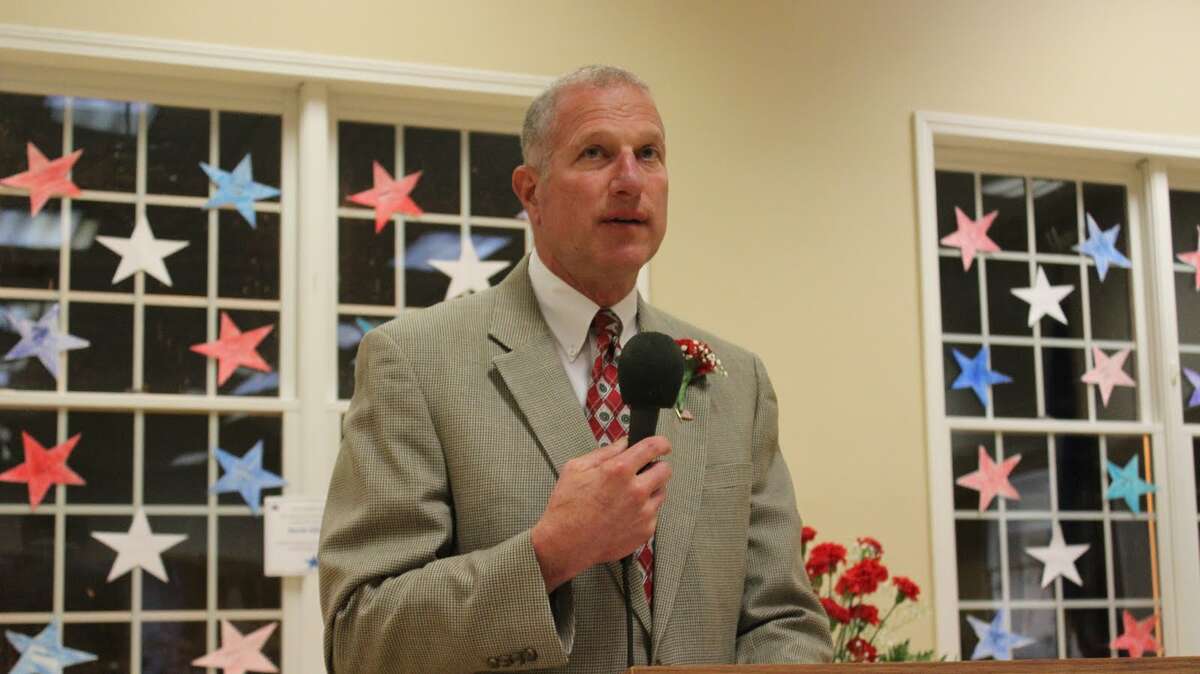 Mayor Lauretti makes his acceptance speech following being sworn in for his 25th year in office