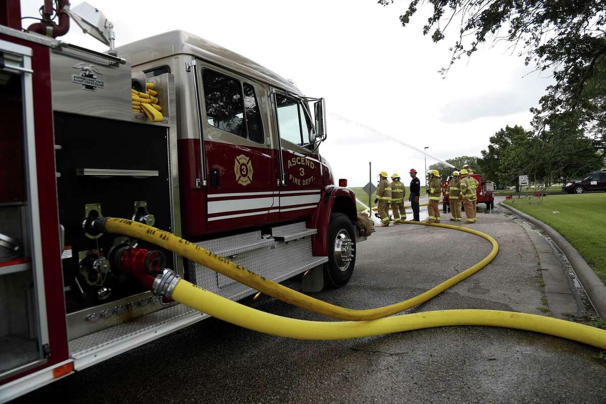 Ascend Performance Materials Chocolate Bayou Fire Department practice pump operation at the Ascend Performance Materials facility, Thursday, May 30, 2019, in Alvin.