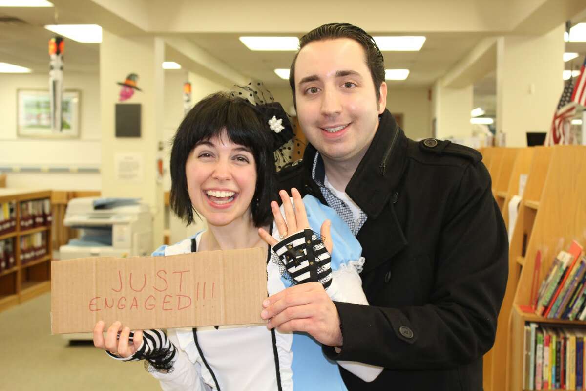Marissa Ciullo, Huntington Branch Librarian and her fiancee Joey Correia - Aaron Berkowitz photo