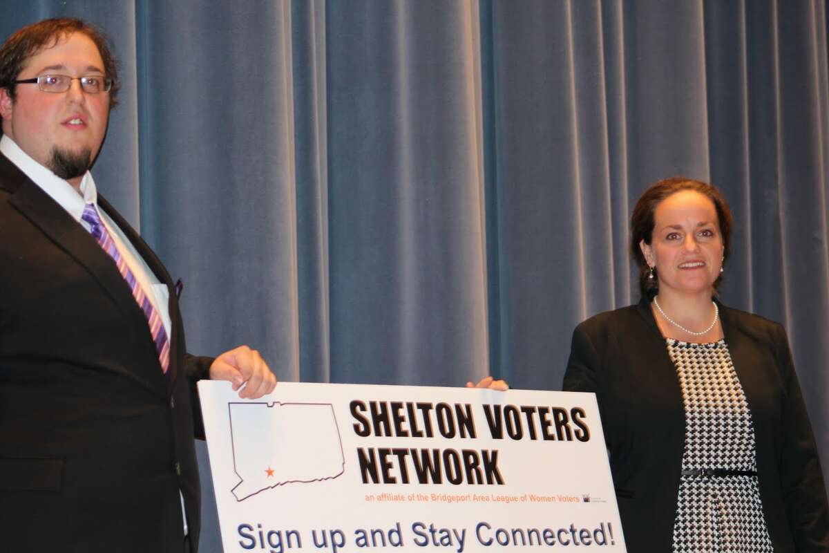 Write-in candidate Timothy Bristol along with Michele Bialek following the conclusion to the debate Monday Oct. 19