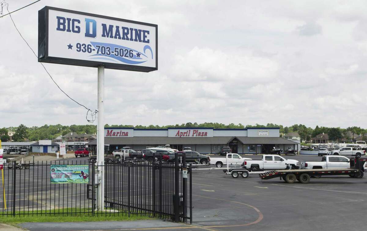 Big B Marine & Powersports is seen along Texas 105 on Lake Conroe, Tuesday, June 4, 2019, in Montgomery. The Huntsville based company recently purchased the former April Plaza Marina to expand to its second location.
