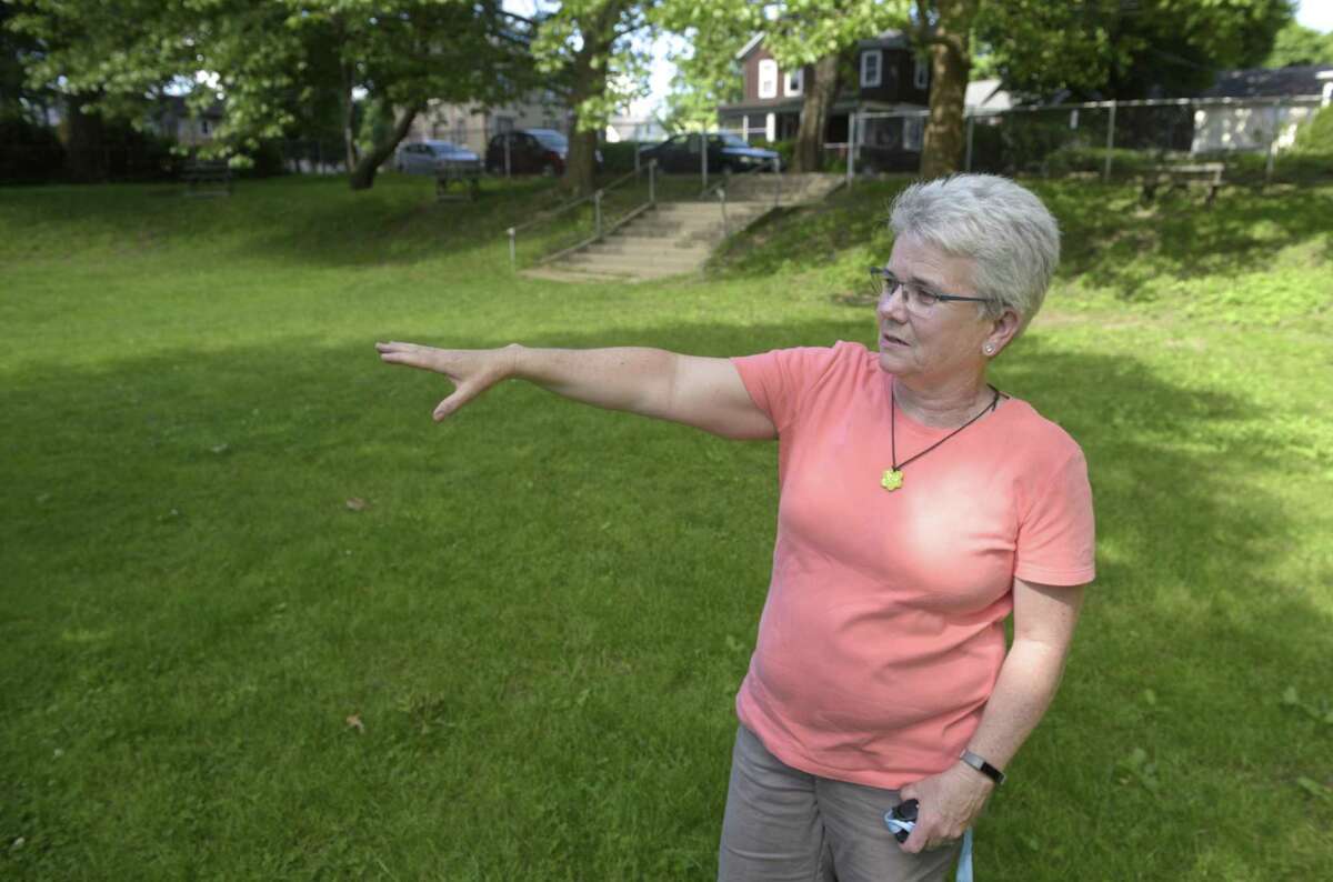 Parks and Recreation Department Director Eileen Earle in Parloa Park in Bethel, Conn, on Thursday afternoon, June 6, 2019.