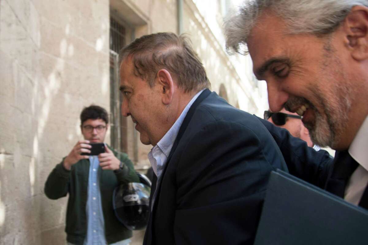 Alonso Ancira, head of Altos Hornos de Mexico, arrives to court in Palma de Mallorca on May 29, 2019 after being arrested on the Spanish island. - The Mexican executive accused of orchestrating the sale of a defunct business to state oil company Pemex for nearly half a billion dollars was arrested on May 28 on the Spanish island of Mallorca, his firm said. (Photo by STR / AFP)STR/AFP/Getty Images