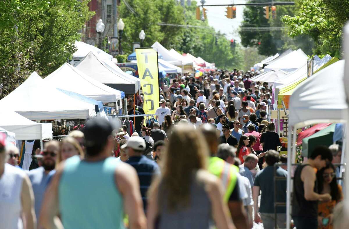 Crowds flock to Lark street during Art on Lark on Saturday, June 8, 2019 in Albany, NY. (Phoebe Sheehan/Times Union)