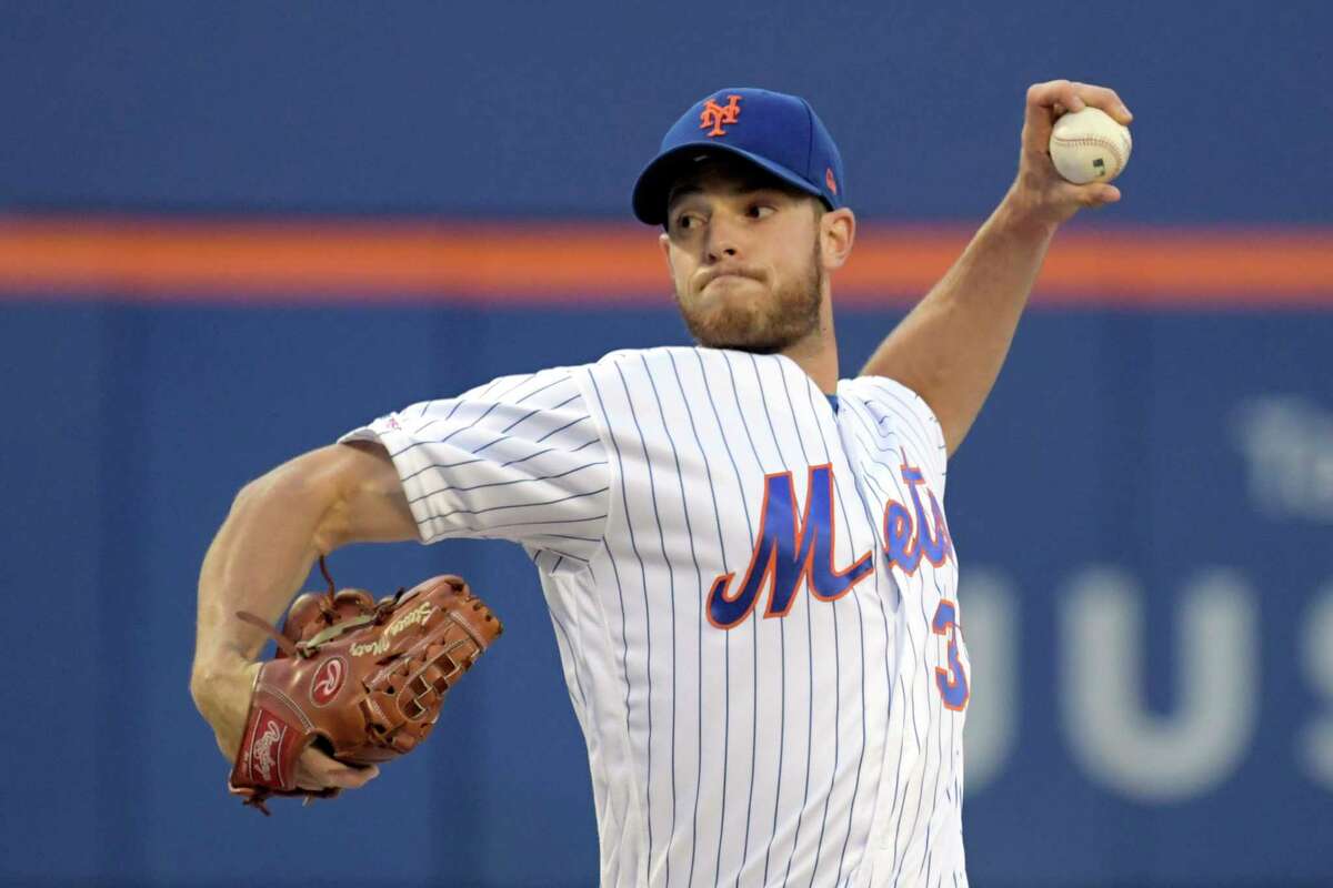 New York Mets pitcher Steven Matz delivers to the Colorado Rockies during the first inning of a baseball game Saturday, June 8, 2019, in New York. (AP Photo/Bill Kostroun)