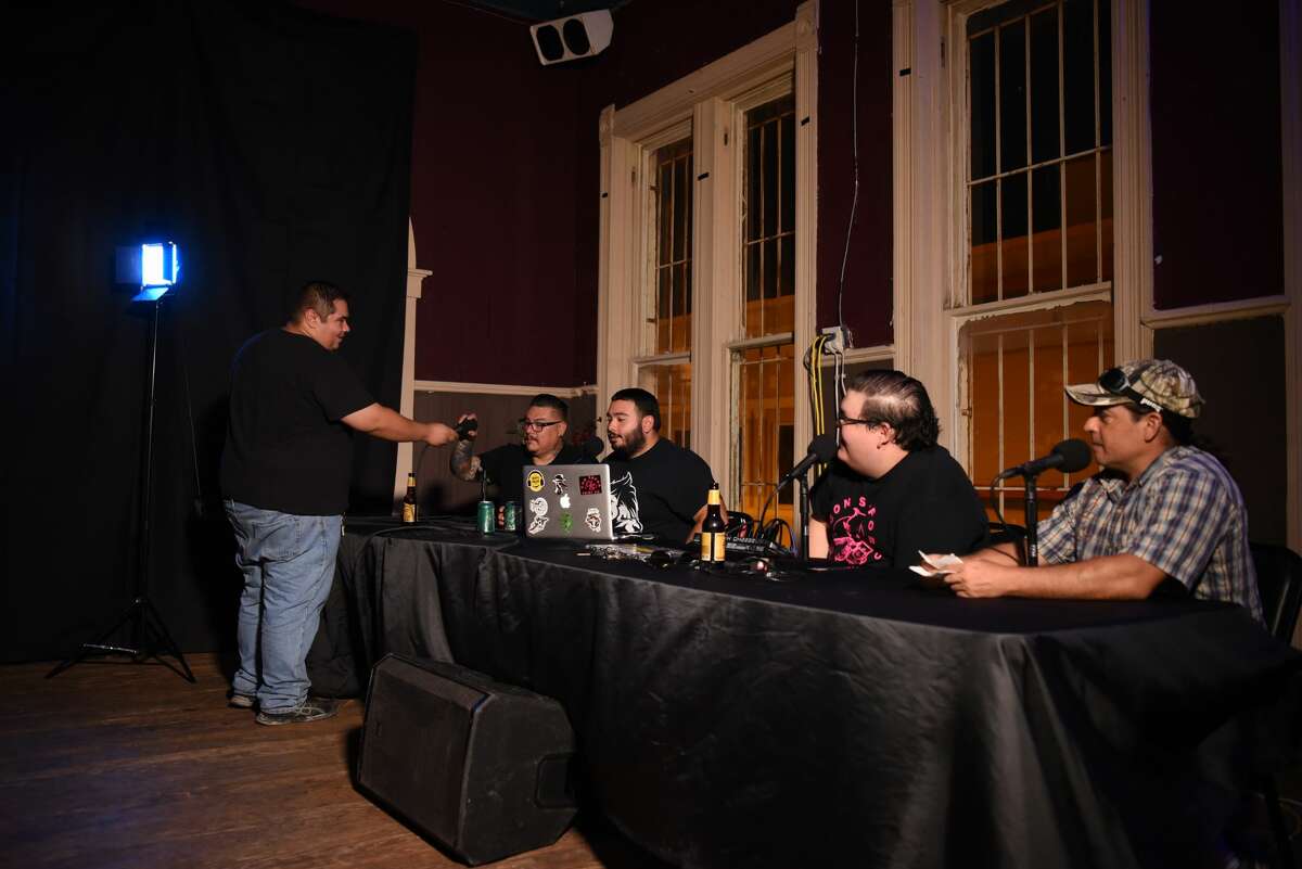 Attendees of the first live episode of the AliensOnTheBorder podcast enjoyed the conversations by the hosts, as well as a performance by Innocent Android at Boogaloo the Rooms, Friday, June 7, 2019.