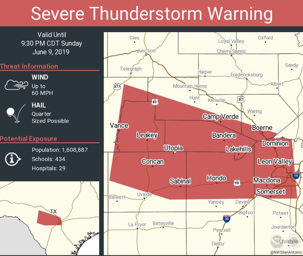 San Antonio Bracing For Thunderstorms That Could Bring Large Hail ...