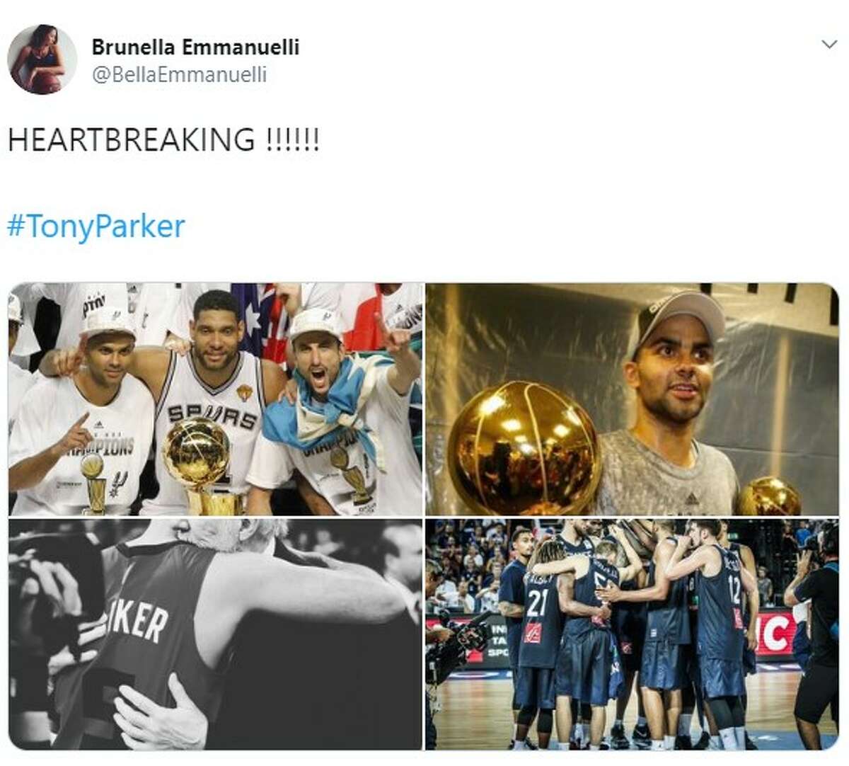 San Antonio Spurs fans react on Twitter to the news of former Spur Tony Parker's announcement that he will retire from basketball.