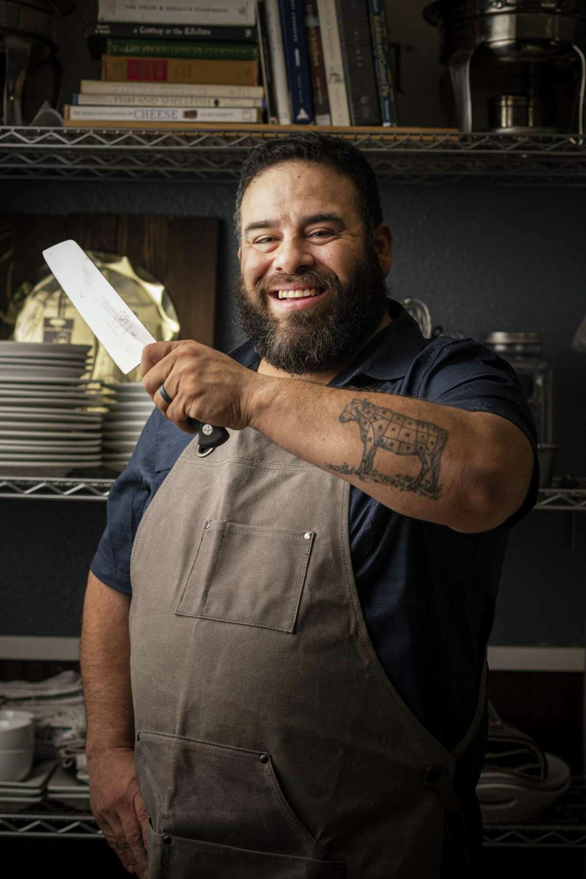 Andy Lugo, a trained chef and butcher, developed a knack for trimming briskets while working at Cooper’s Meat Market. He now runs his own business out of his home, servicing competition barbecue cooks.